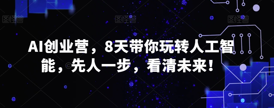 AI创业营，8天带你玩转人工智能，先人一步，看清未来！-观智斋电商课程站