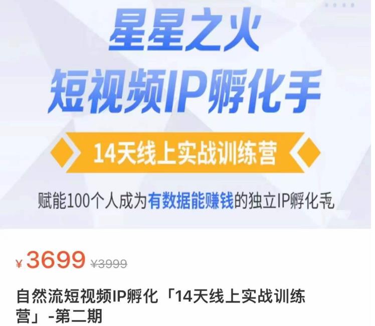 瑶瑶·自然流短视频IP孵化第二期，14天线上实战训练营，赋能100个人成为有数据能赚钱的独立IP孵化手-观智斋电商课程站