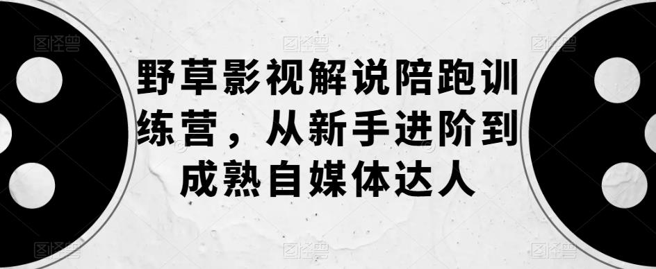 野草影视解说陪跑训练营，从新手进阶到成熟自媒体达人-观智斋电商课程站