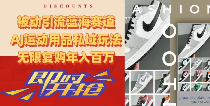 被动引流蓝海赛道，AJ运动用品私域玩法，无限复购年入百万【揭秘】-观智斋电商课程站