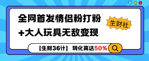 【生财36计】全网首发情侣粉打粉+大人玩具无敌变现-观智斋电商课程站