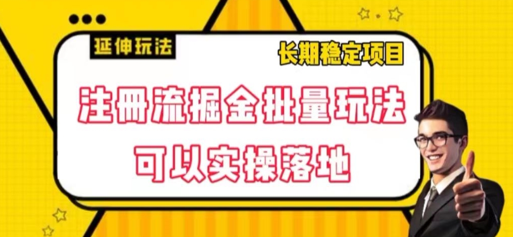 注册流掘金批量玩法，可以实操落地【揭秘】-观智斋电商课程站