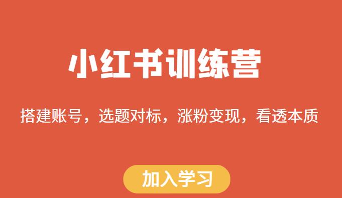 小红书训练营，搭建账号，选题对标，涨粉变现，看透本质-观智斋电商课程站