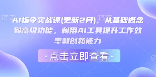 AI指令实战课(更新2月)，从基础概念到高级功能，利用AI工具提升工作效率和创新能力-观智斋电商课程站