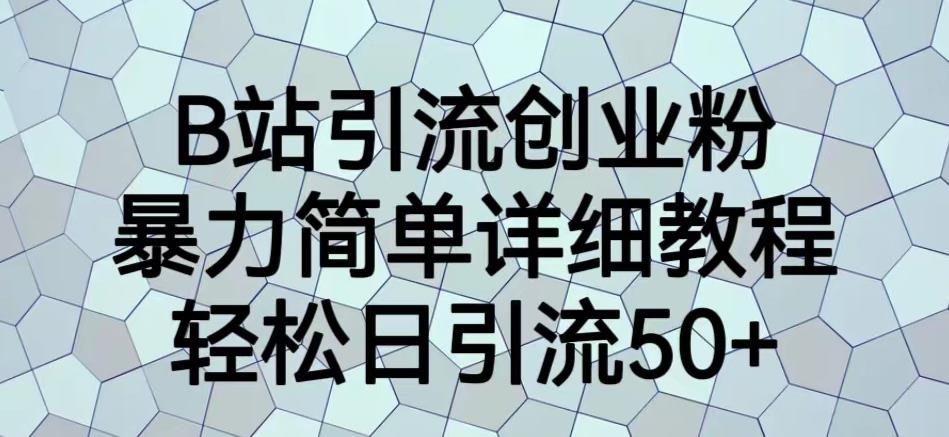 B站引流创业粉，暴力简单详细教程，轻松日引流50+【揭秘】-观智斋电商课程站