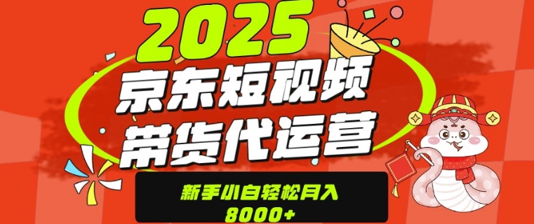 京东带货代运营，年底翻身项目，只需上传视频，单月稳定变现8k-观智斋电商课程站