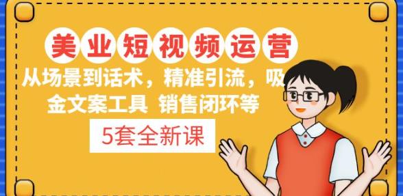 5套·美业短视频运营课从场景到话术·精准引流·吸金文案工具·销售闭环等-观智斋电商课程站