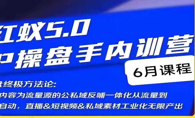 红蚁5.0IP操盘手内训营，IP操盘终极方法论-观智斋电商课程站