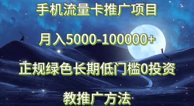 手机流量卡推广项目月入5000-100000+，正规绿色长期，低门槛0投资，教推广方法-观智斋电商课程站