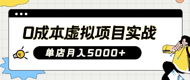 0成本虚拟项目实战手把手教你落地，单店月入5k-观智斋电商课程站