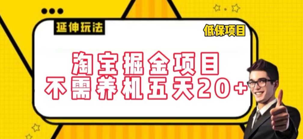 淘宝掘金项目，不需养机，五天20+，每天只需要花三四个小时【揭秘】-观智斋电商课程站
