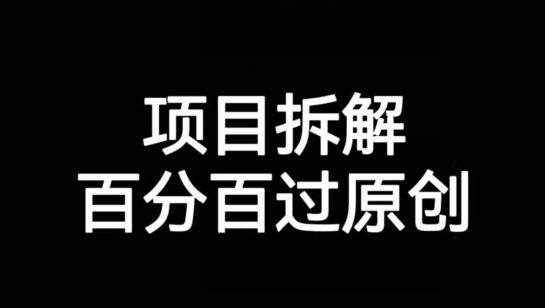 项目拆解赛道百分百过原创【揭秘】-观智斋电商课程站