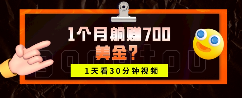 1天看30分钟视频，1个月躺赚700美金？-观智斋电商课程站