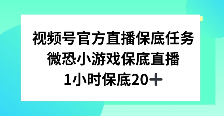 视频号直播任务，微恐小游戏，1小时20+【揭秘】-观智斋电商课程站