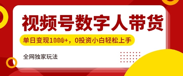 最新视频号数字人带货实操玩法，新手单日轻松多张，全程干货-观智斋电商课程站