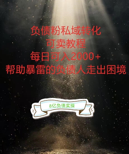 负债粉掘金计划，帮助负债者解决问题，债务规划，债务重组，最好的变现方式【揭秘】-观智斋电商课程站