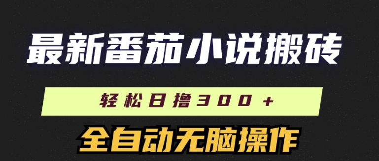 最新番茄小说搬砖，日撸300+，全自动操作，可矩阵放大-观智斋电商课程站