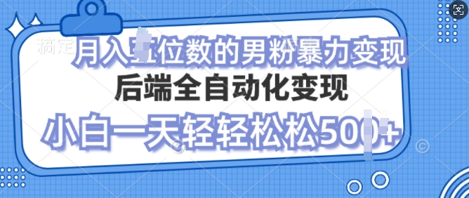 自动变现男粉，小白也能轻松月入过w的项目-观智斋电商课程站