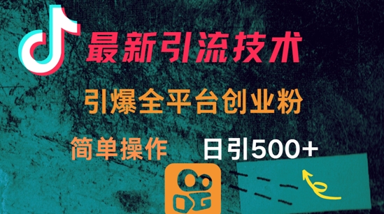 最新引流方法，引爆全平台的一个创业粉，简单操作日引300+-观智斋电商课程站
