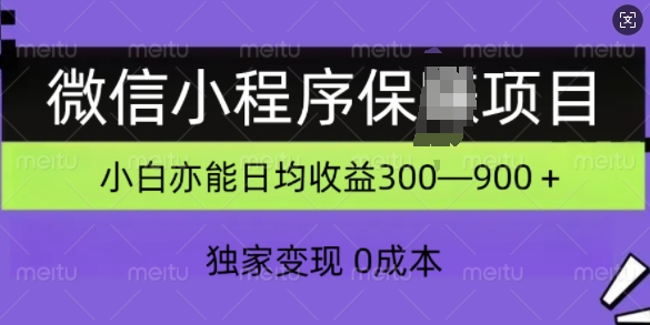 微信小程序保Z项目，独家变现，日均收益几张-观智斋电商课程站