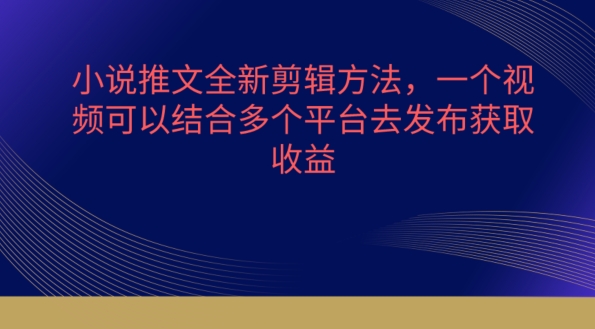 小说推文全新剪辑方法，一个视频可以结合多个平台去发布获取【揭秘】-观智斋电商课程站
