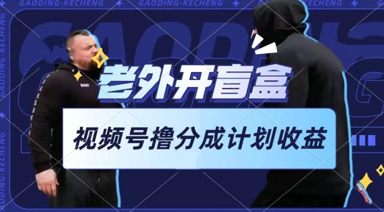 老外开盲盒视频，撸视频号分成计划收益，每天只需一小时，新手小白轻松上手【揭秘】-观智斋电商课程站