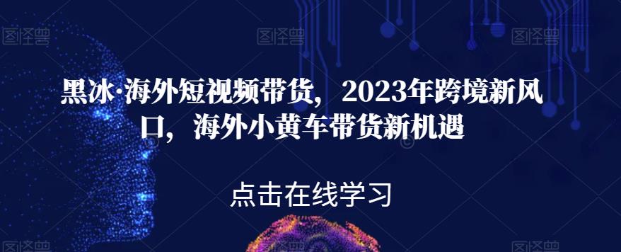 黑冰·海外短视频带货，2023年跨境新风口，海外小黄车带货新机遇-观智斋电商课程站