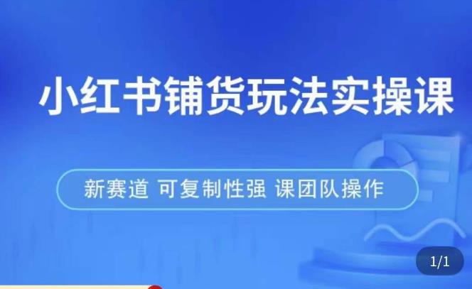 小红书铺货玩法实操课，流量大，竞争小，非常好做，新赛道，可复制性强，可团队操作-观智斋电商课程站