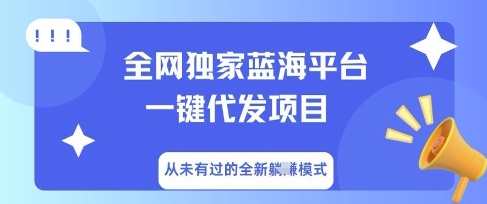 全网独家蓝海平台一键代发项目，从未有过的全新躺Z模式-观智斋电商课程站