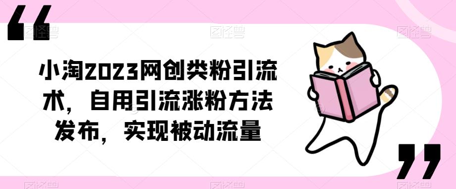 ​小淘2023网创类粉引流术，自用引流涨粉方法发布，实现被动流量-观智斋电商课程站