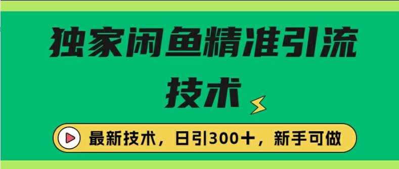 闭鱼精准引流，日引300+创业粉保姆级教程，新手可做-观智斋电商课程站