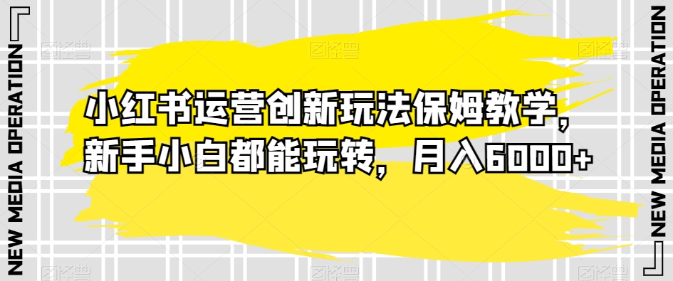 小红书运营创新玩法保姆教学，新手小白都能玩转，月入6000+【揭秘】-观智斋电商课程站