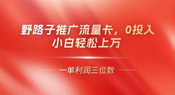 0门槛推广流量卡，一单收益上百，0投入，小白月入过W-观智斋电商课程站