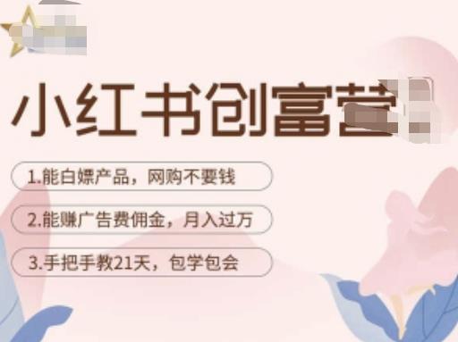 小红书创富营-教小红书带货，陪跑21天，教你赚广告费佣金，月入过万-观智斋电商课程站