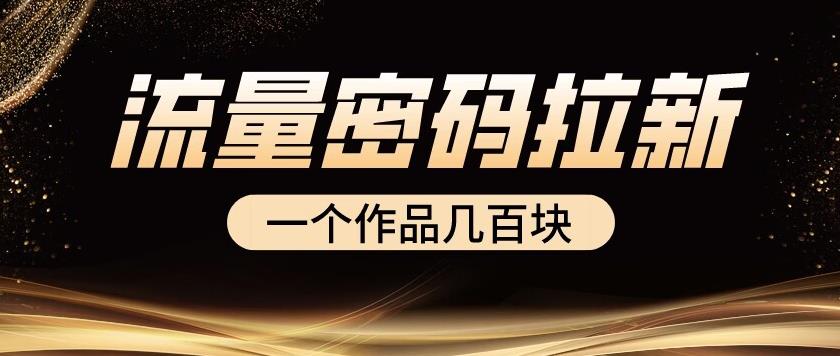 流量密码拉新项目， 一个作品几百块-观智斋电商课程站