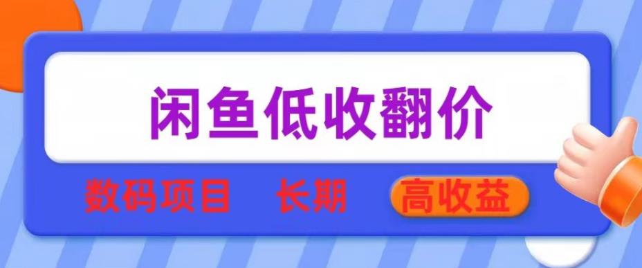 闲鱼低收翻价数码暴利项目，长期高收益【揭秘】-观智斋电商课程站