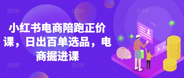 小红书电商陪跑正价课，小红书官方认证电商讲师教学，日出百单选品，电商掘进课-观智斋电商课程站