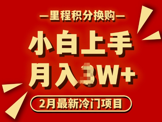 2月最新冷门项目，里程积分兑换机票项目，月入过W-观智斋电商课程站