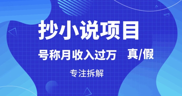 “抄小说”真的赚钱吗，到底能不能做，暴力拆解-观智斋电商课程站