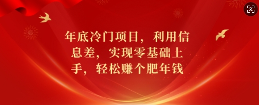 年底冷门项目，利用信息差，实现零基础上手，轻松赚个肥年钱【揭秘】-观智斋电商课程站