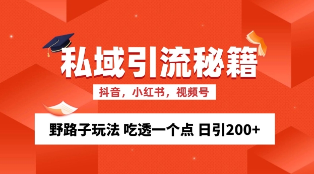 私域流量的精准化获客方法 野路子玩法 吃透一个点 日引200+ 【揭秘】-观智斋电商课程站