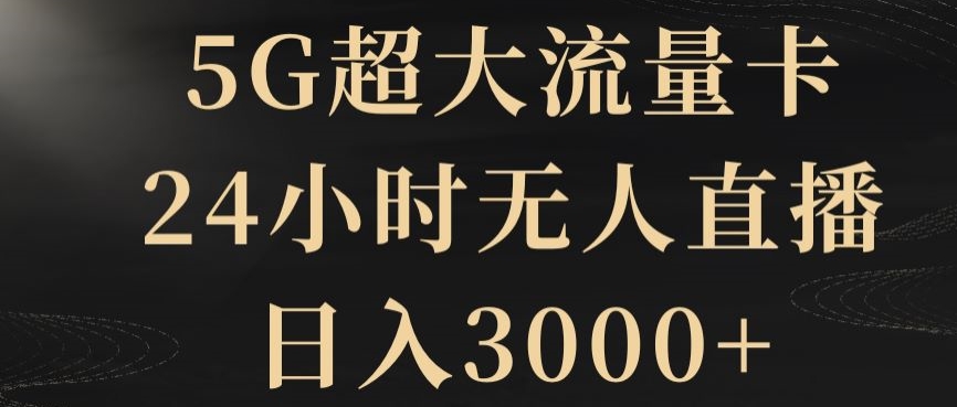 5G超大流量卡，24小时无人直播，日入3000+【揭秘】-观智斋电商课程站