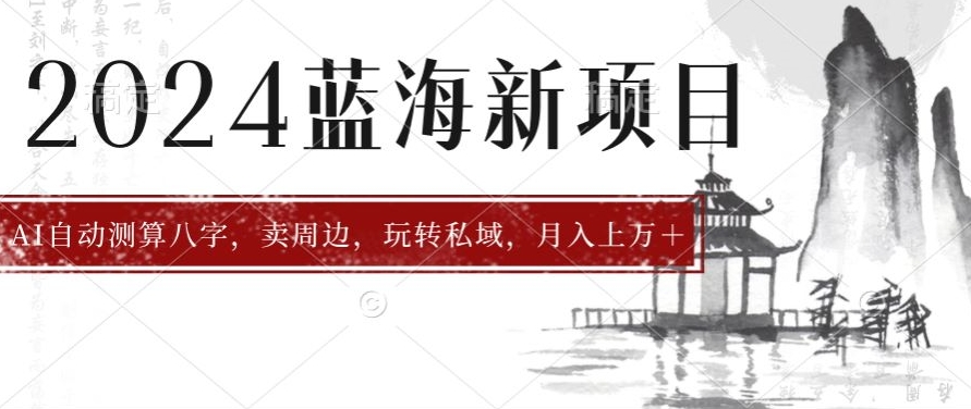 2024年蓝海项目智能AI算命，测算八字，带货月入上w+-观智斋电商课程站