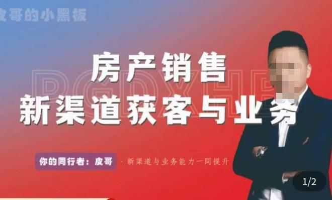 皮哥·房产销售新渠道获客与业务，​打造新时代房产经纪达人，助力行业新人成长为业内精英-观智斋电商课程站