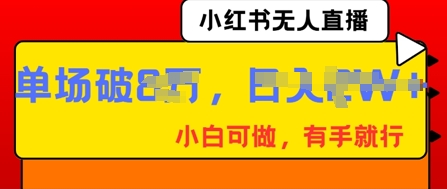 小红书无人直播，纯小白可做，有手就行，单场直播销售额破8w-观智斋电商课程站