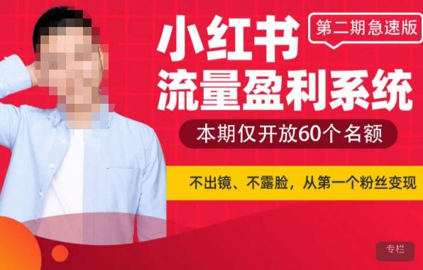 小红书流量盈利系统（第二期急速版），不出境，不露脸，轻松把流量变成米-观智斋电商课程站