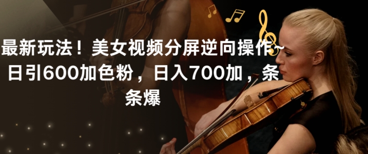 最新玩法！美女视频分屏逆向操作~日引600加色粉，日入700加，条条爆【揭秘】-观智斋电商课程站