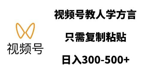 视频号教人学方言，只需复制粘贴，日入多张-观智斋电商课程站
