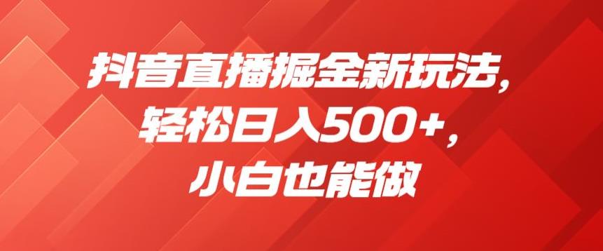 抖音直播掘金新玩法，轻松日入500+，小白也能做【揭秘】-观智斋电商课程站