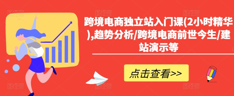 跨境电商独立站入门课(2小时精华),趋势分析/跨境电商前世今生/建站演示等-观智斋电商课程站